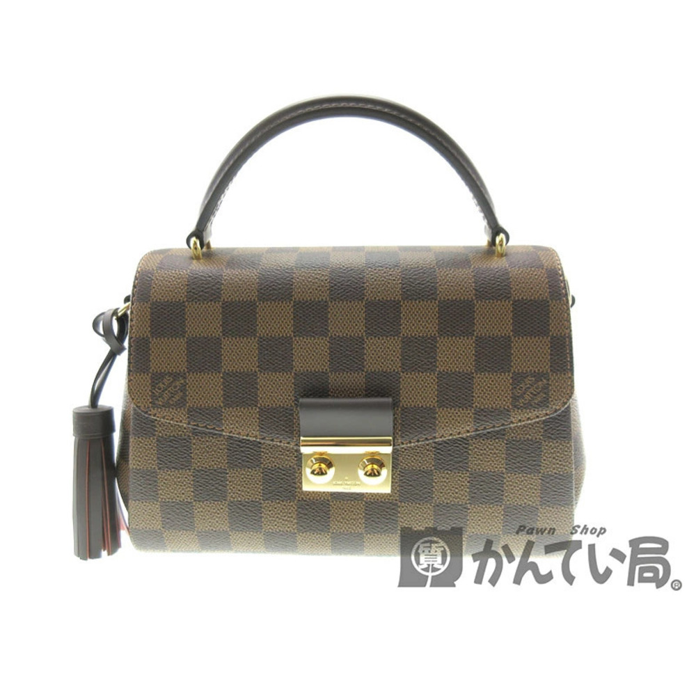 LOUIS VUITTON Croisette Shoulder Bag Handbag Damier Canvas Ebene Brown